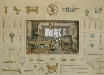 Workshop of a Wood Turner, Illustration from the 